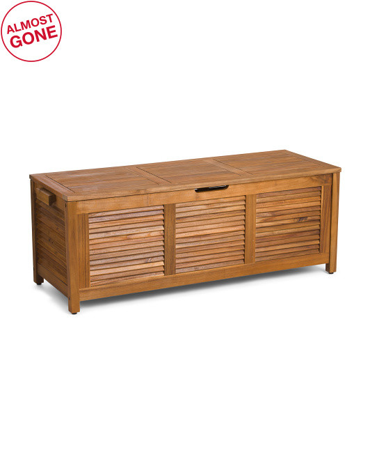 Outdoor Acacia Wood Storage Bench | TJ Maxx