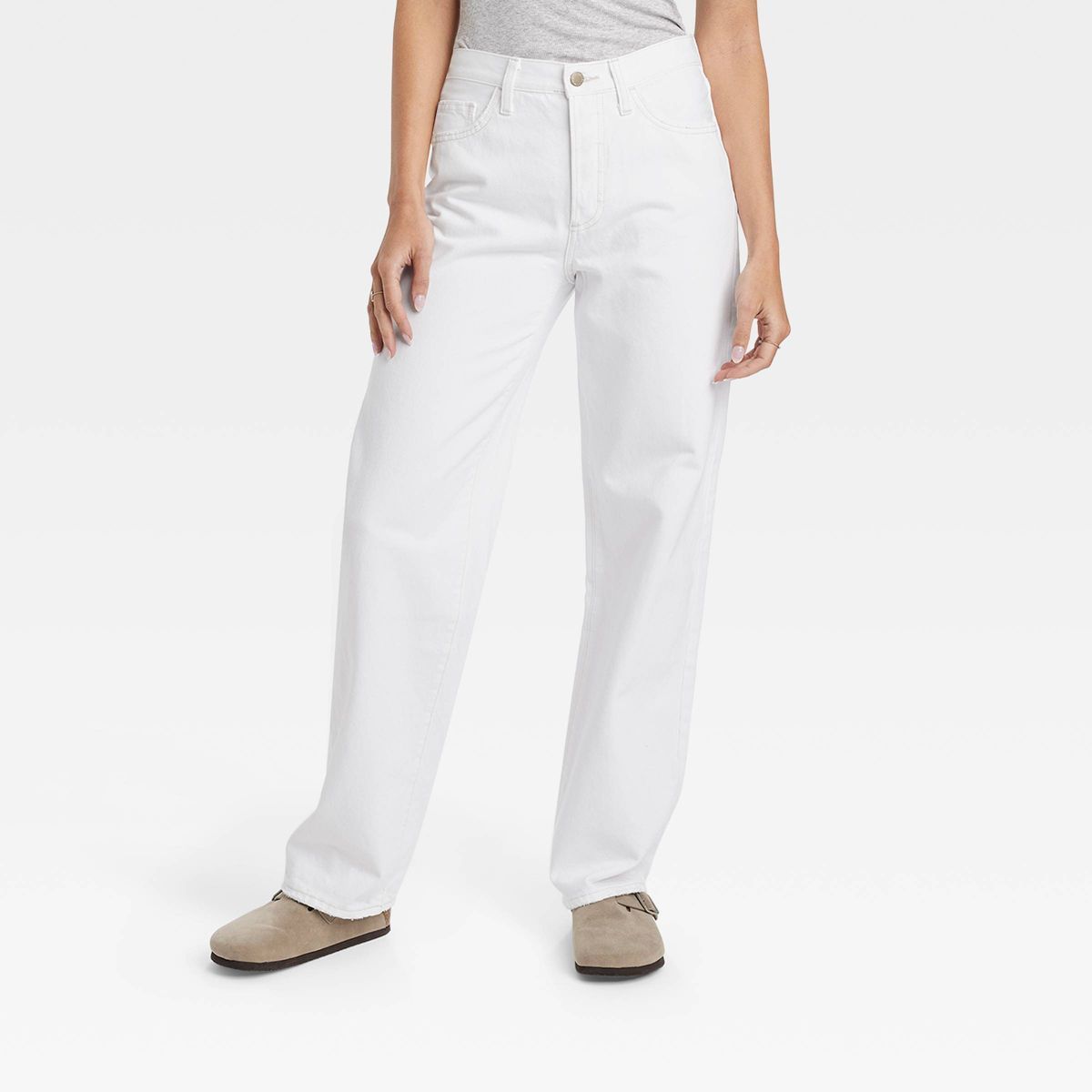 Women's Mid-Rise 90's Baggy Jeans - Universal Thread™ White 0 | Target