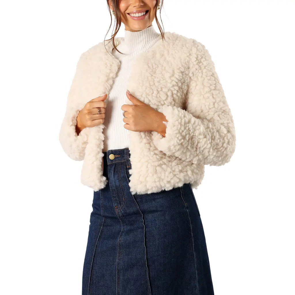 Petal & Pup Haisley Teddy Fleece Jacket in Cream at Nordstrom, Size Small | Nordstrom