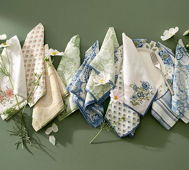 Kravet Cotton Napkins - Mixed Set of 4 | Pottery Barn (US)
