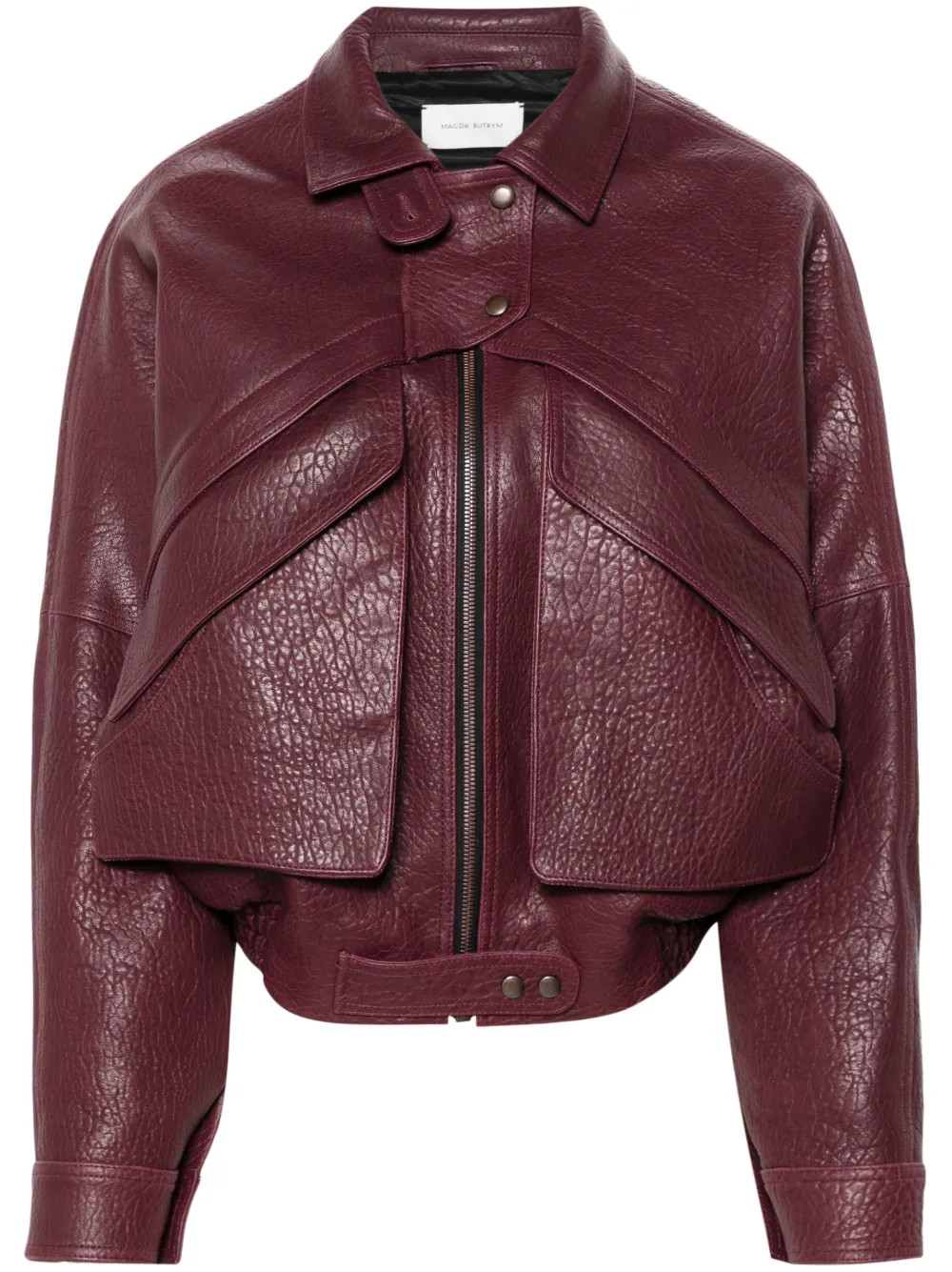 Magda Butrym Leather Bomber Jacket - Farfetch | Farfetch Global