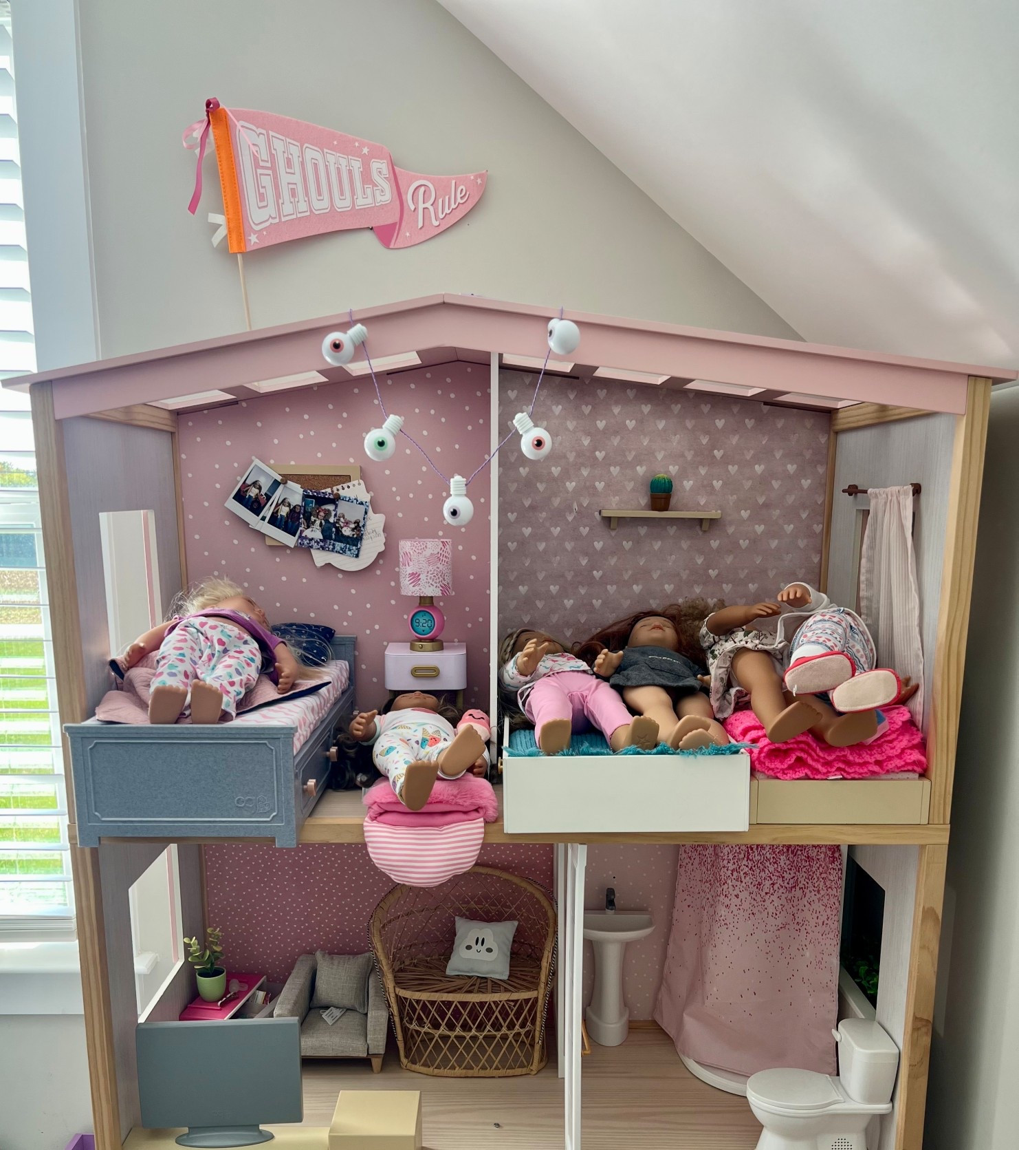 These ladies must’ve had a wild Saturday night! The girls use this dollhouse every single day and we have so much fun switching it up for the different seasons. 

#LTKHome #LTKFamily #LTKKids