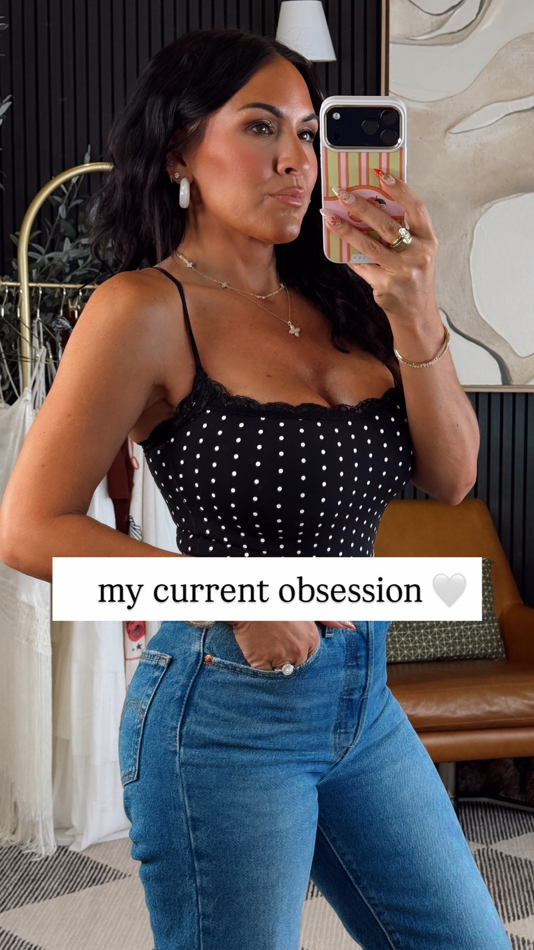 Babes… polka dots just flirt a little and I’m not mad about it 🤍✨

These tanks/bodysuits are that perfect mix of feminine + easy… the lace trim gives it a little something extra, the fit is snatched without feeling tight, and they pair with literally every pair of denim you own. I’ve been rotating through all the colors like it’s my job 😌

Wearing a size small

5’2” • 130 lbs • 34DD • 25” waist • size xsmall

#PetiteFashion #Over40Style #AmazonFashion #EverydayStyle #SpringStyle