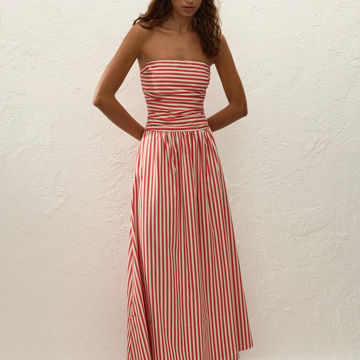 Vera Maxi Dress Orozco Stripe Dusty Tomato | Faithfull (AU)