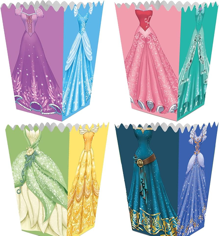 24 Pcs Princess Party popcorn boxes for Princess Party Supplies, Princess party Candy boxes Treat... | Amazon (US)