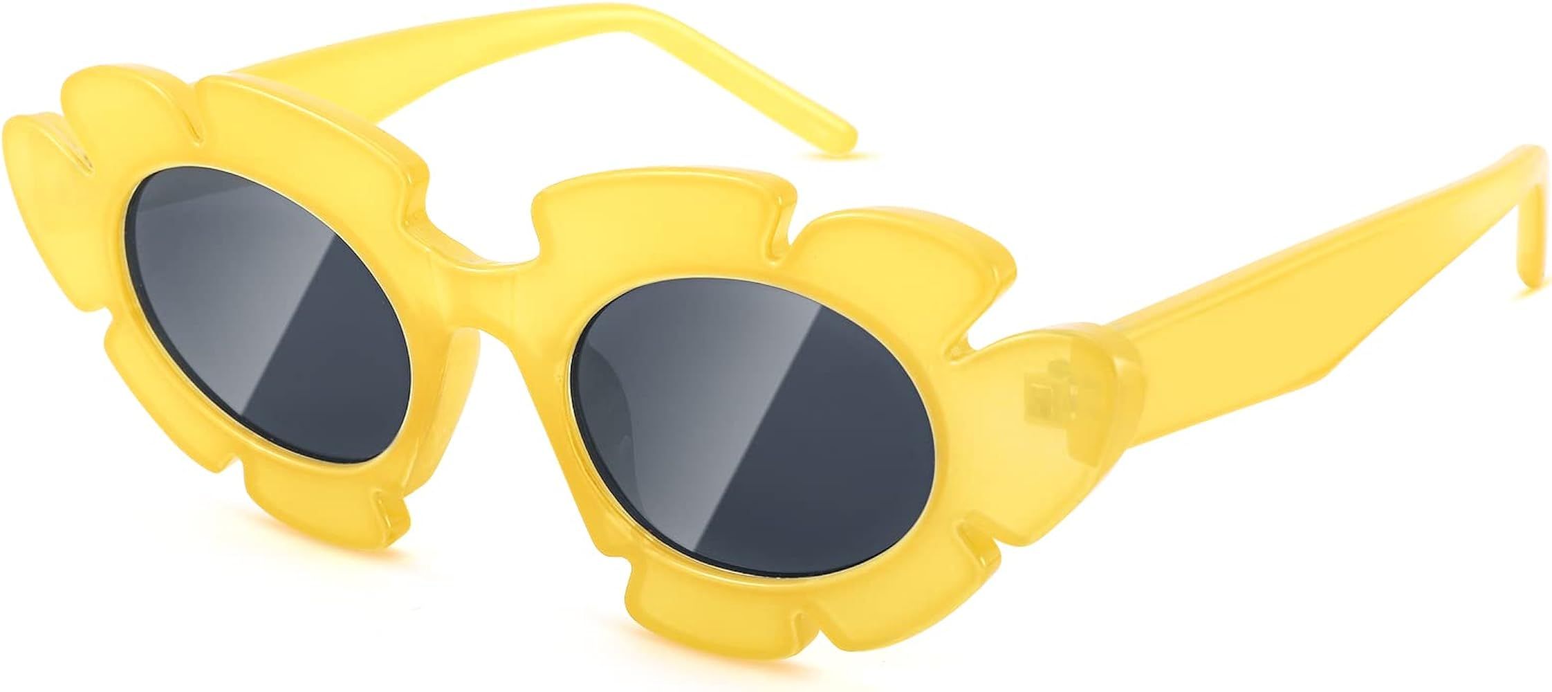 Pro Acme Trendy Cat Eye Flowers Sunglasses for Women Men Retro Chunky Shades Sun Glasses | Amazon (US)
