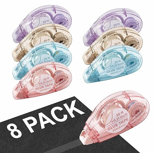 Double-Sided Tape Runner, Pack of 8, 0.31 Inches x 26 Ft Adhesive Tape Runners, Craft Supplies fo... | Amazon (US)