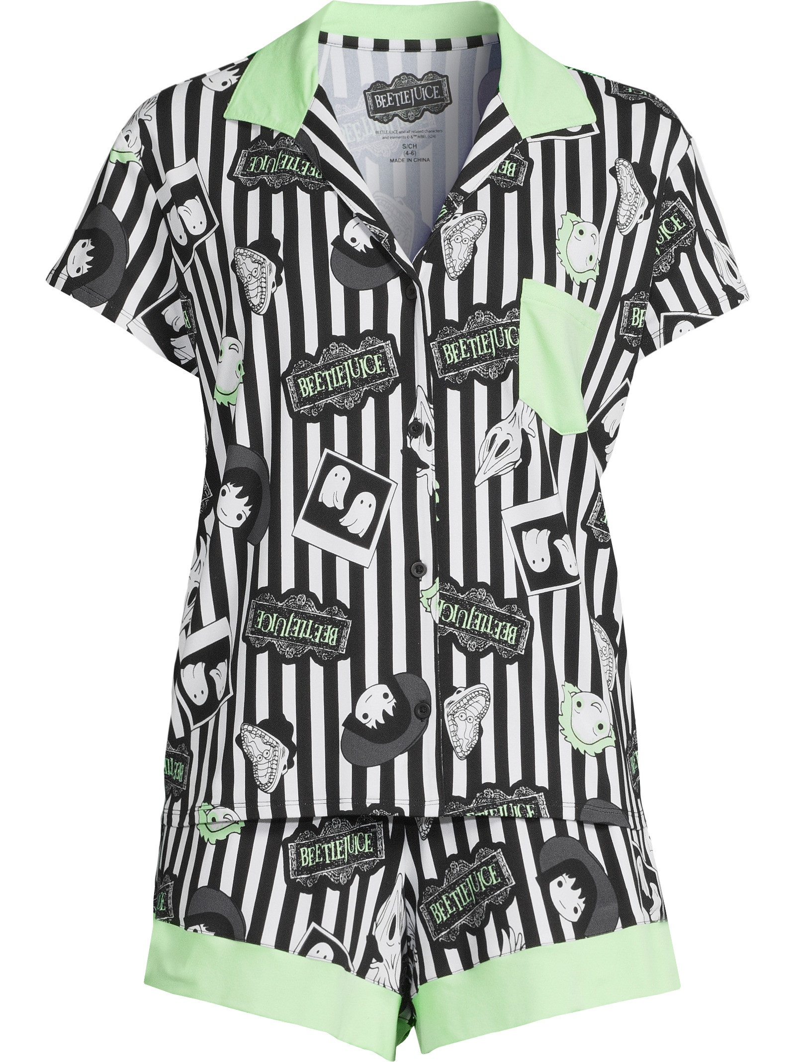 Warner Bros Beetlejuice Women's Top and Shorts Pajama Set, 2-Piece, Sizes XS-3X | Walmart (US)