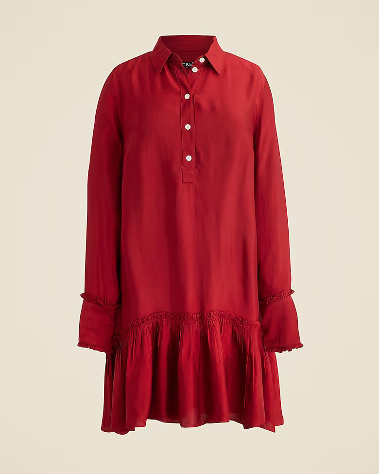 Amelia popover shirtdress in drapey viscose twill | J. Crew US