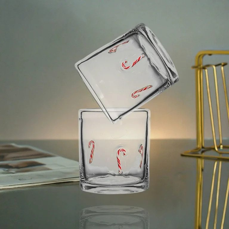 Christmas Glasses Old Fashioned Icon Handblown Cocktail Glass, Candy Canes | Walmart (US)