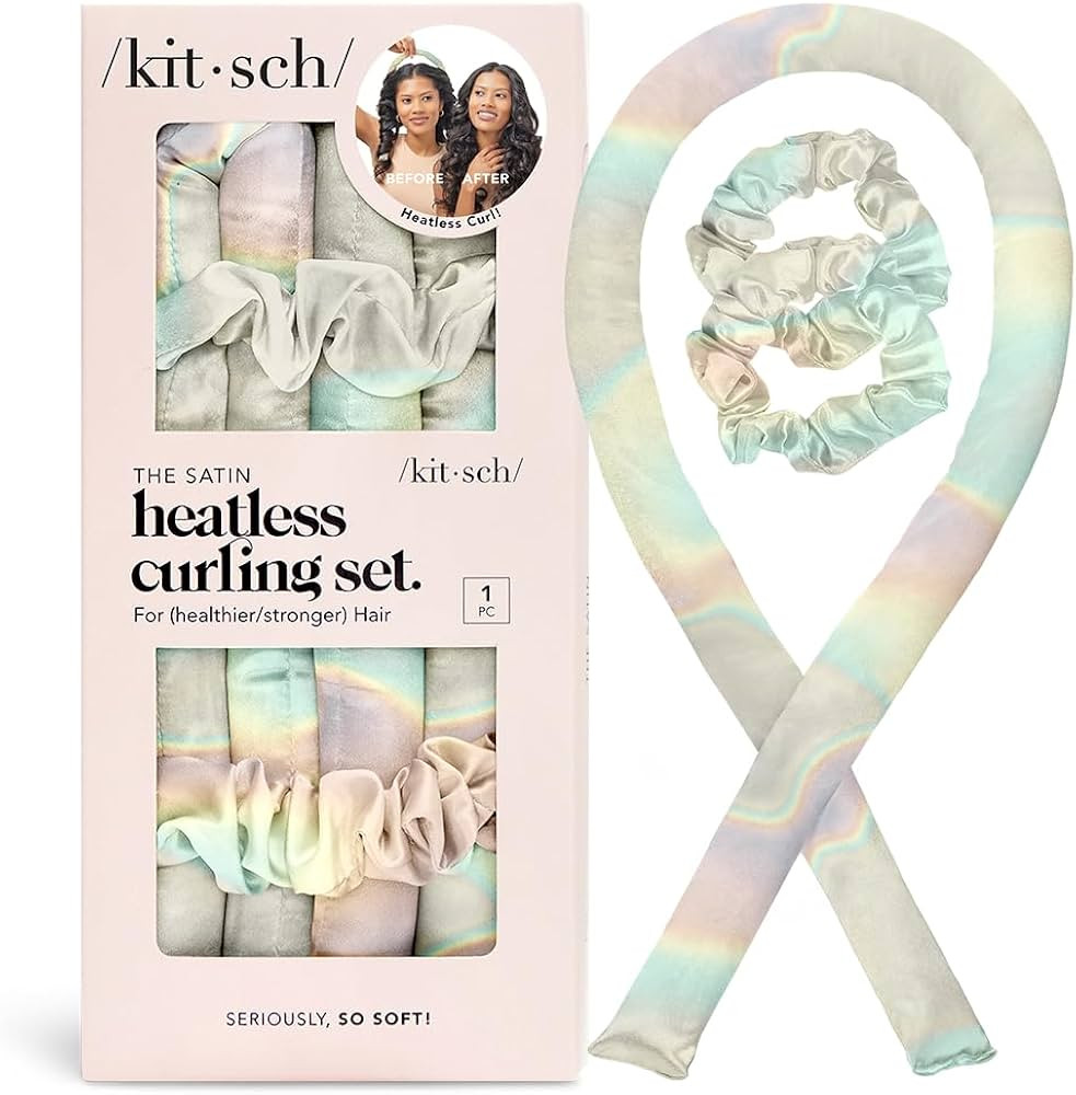 Kitsch Satin Heatless Curling Set - Overnight Hair Curlers to Sleep in, Heatless Curls, Heatless ... | Amazon (US)