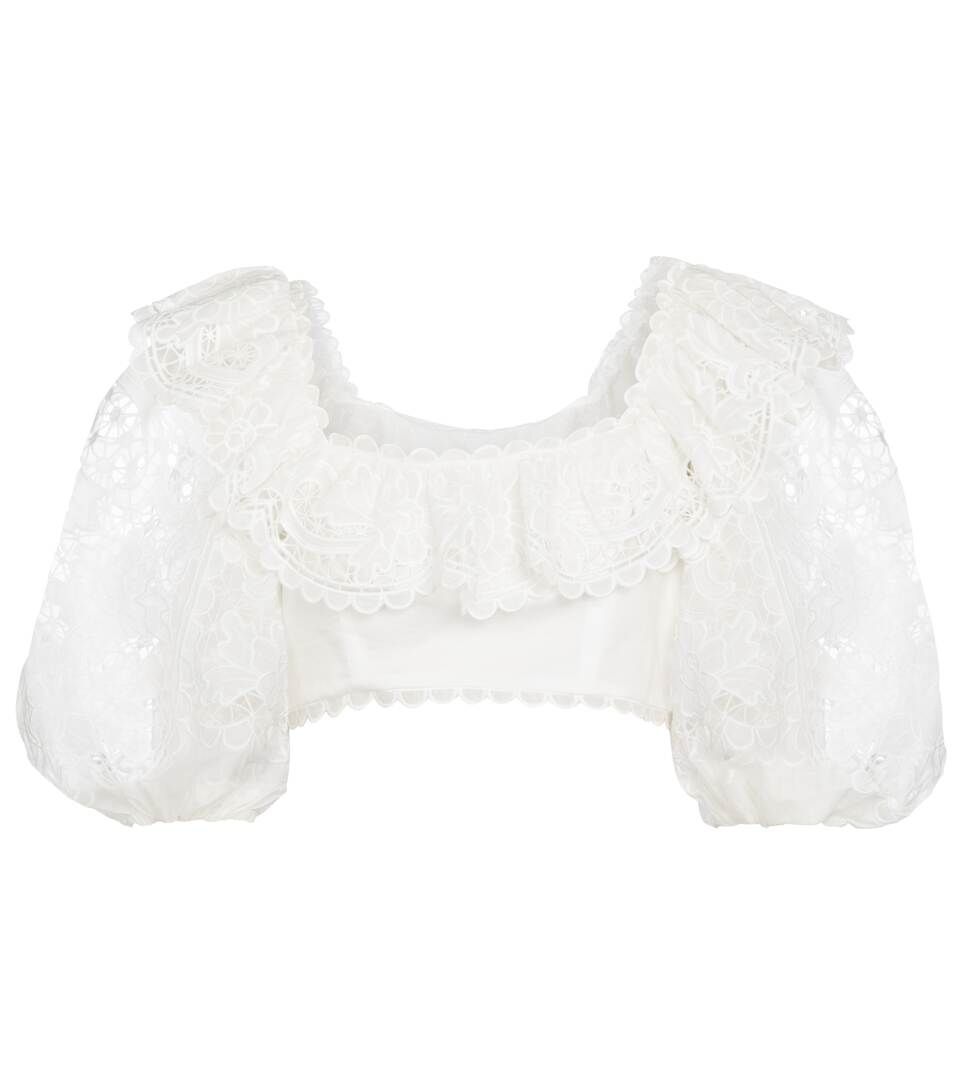 Lulu lace-trimmed cotton crop top | Mytheresa (US/CA)