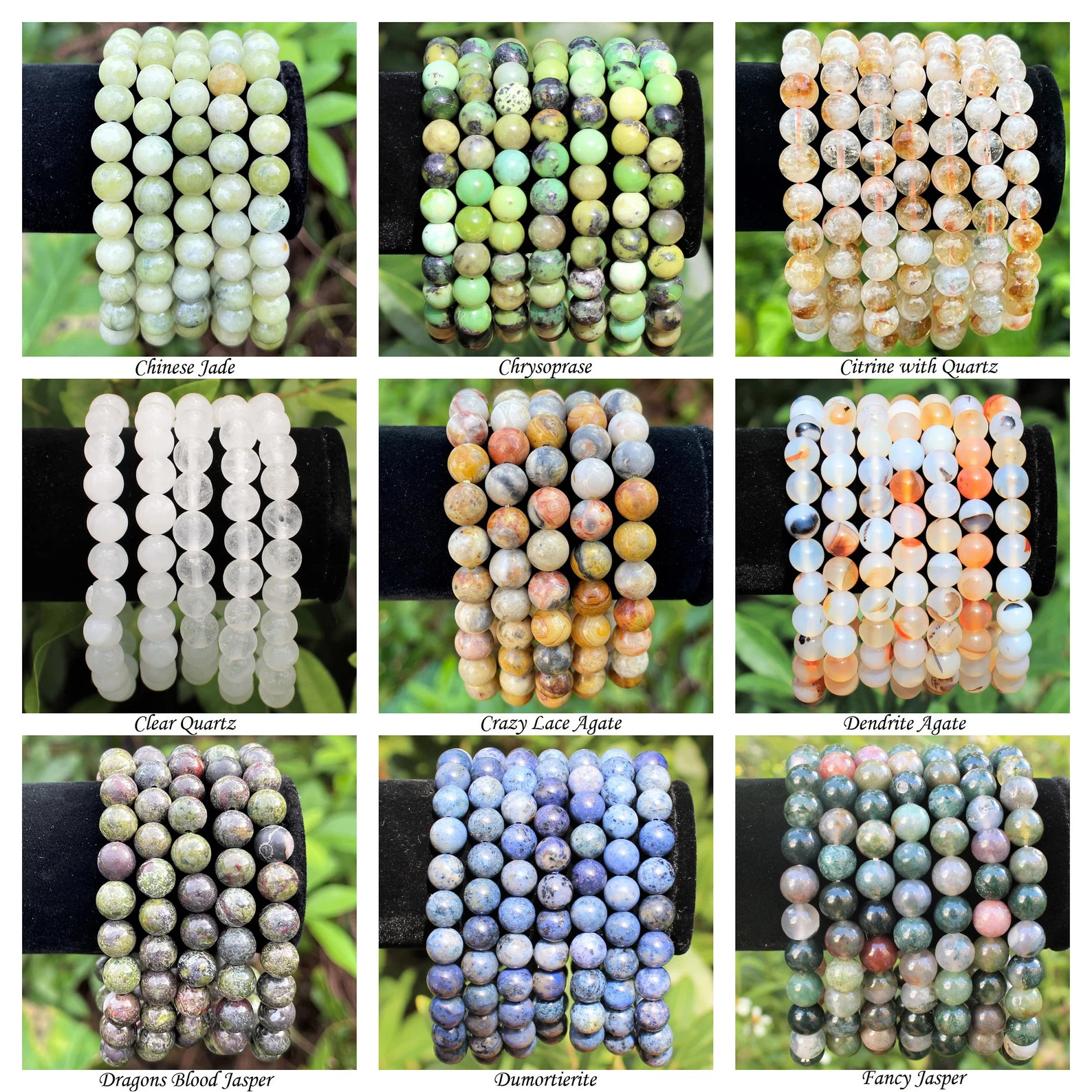 Gemstone 8 mm Bead Bracelets: BUY 3 GET 1 FREE - Huge Variety 8 mm Rounded Stone Natural Crystal ... | Etsy (US)