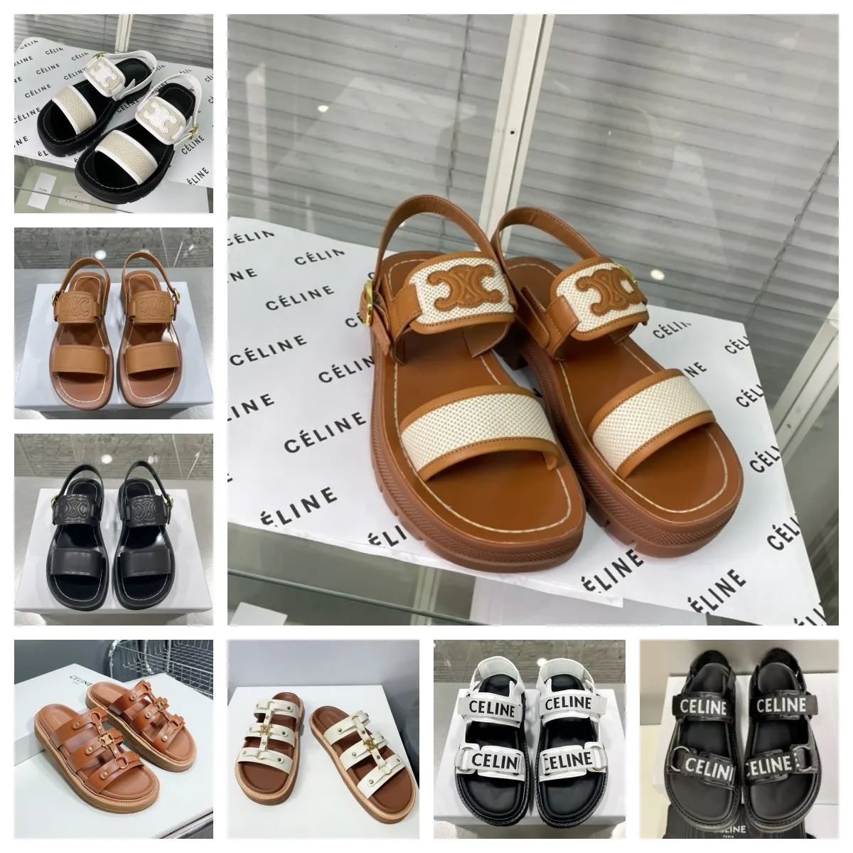 Dupe Celine Sandals Fashion Designer Real Leather Shoes For Women Size EU35-40 1:1 Top Quality | DHGate