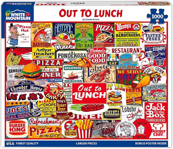 White Mountain 1000 Piece Jigsaw Puzzle Nostalgic Restaurant, Out to Lunch | Large Pieces, Gift f... | Amazon (US)