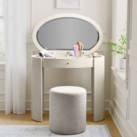 Oval Small Space Vanity Desk (34") | Pottery Barn Teen