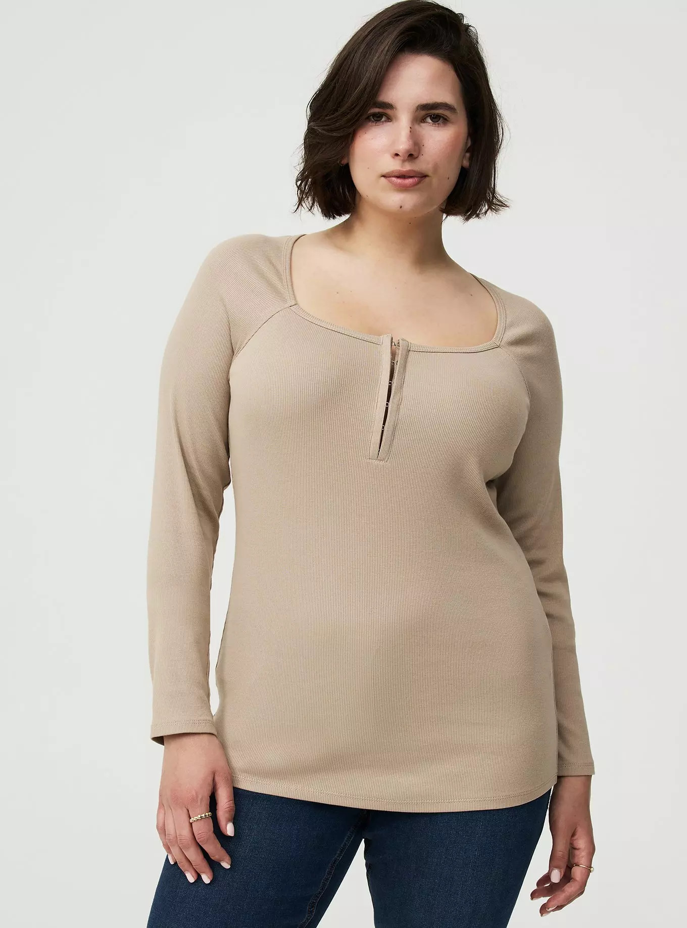 Cotton Modal Rib Hook & Eye Top | Torrid (US & Canada)