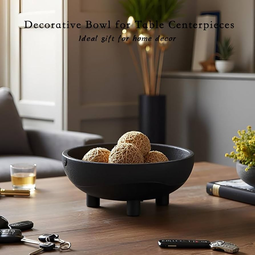 Wooden Decorative Bowl | 11" Large Wood Fruit Bowl for Kitchen Counter | Key Bowl for Entryway Ta... | Amazon (US)