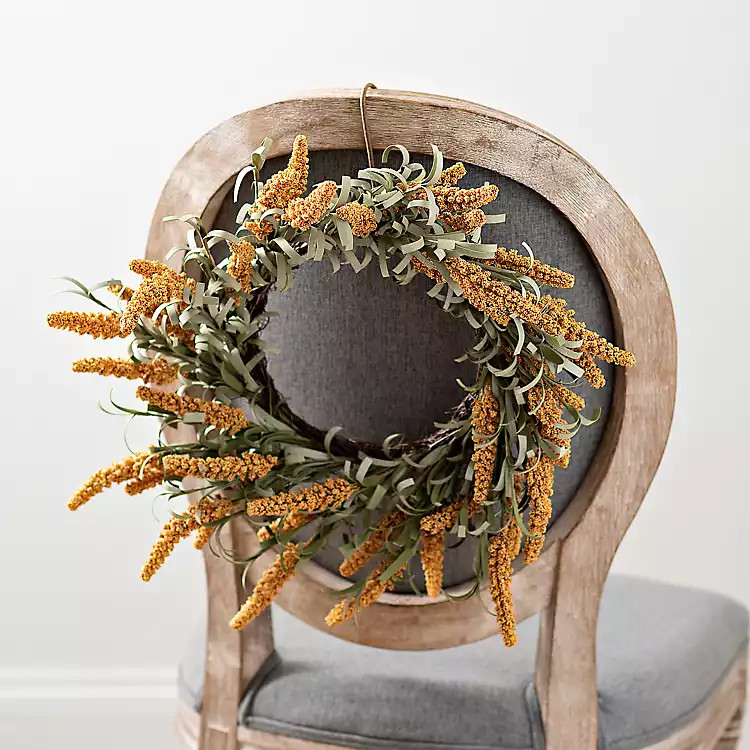 New!
											Orange Foxtail Wheat Mini Wreath | Kirkland's Home
