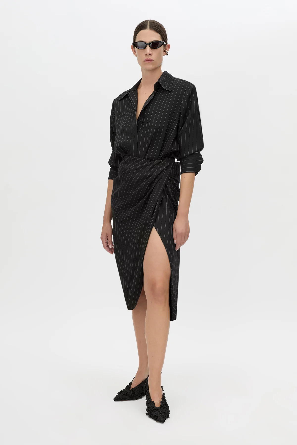 Varda Stripe Wrap Skirt in Black and Cream Stripe - CAMILLA AND MARC® C&M | CAMILLA AND MARC (US, UK, EU)