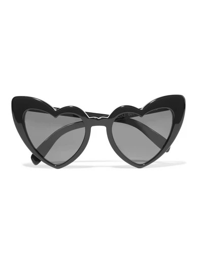 Saint Laurent - Loulou Heart-frame Acetate Sunglasses - Black | NET-A-PORTER (US)