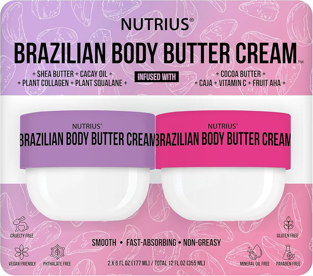 Brazilian Body Butter Cream Berry & Botanical Bliss Twin - Ultimate Hydration, Radiant Glow Infus... | Amazon (US)
