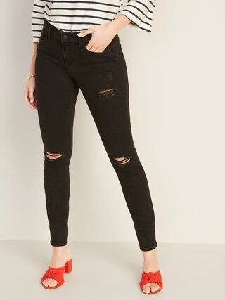 Mid-Rise Distressed Pop Icon Skinny Jeans for Women | Old Navy (US)