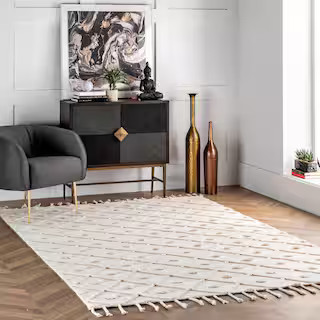 nuLOOM Jinny Trellis Ivory 5 ft. x 8 ft. Area Rug APPE01A-508 - The Home Depot | The Home Depot