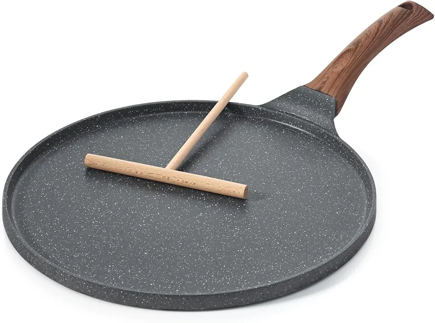 SENSARTE Nonstick Crepe Pan, Swiss Granite Coating Dosa Pan Pancake Flat Skillet Tawa Griddle 12-... | Amazon (US)