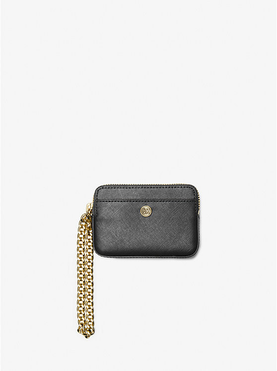 Medium Saffiano Leather Chain Card Case | Michael Kors | Michael Kors US