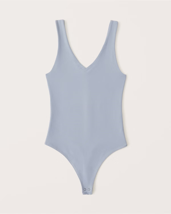 Double-Layered Seamless Fabric V-Neck Bodysuit | Abercrombie & Fitch (US)