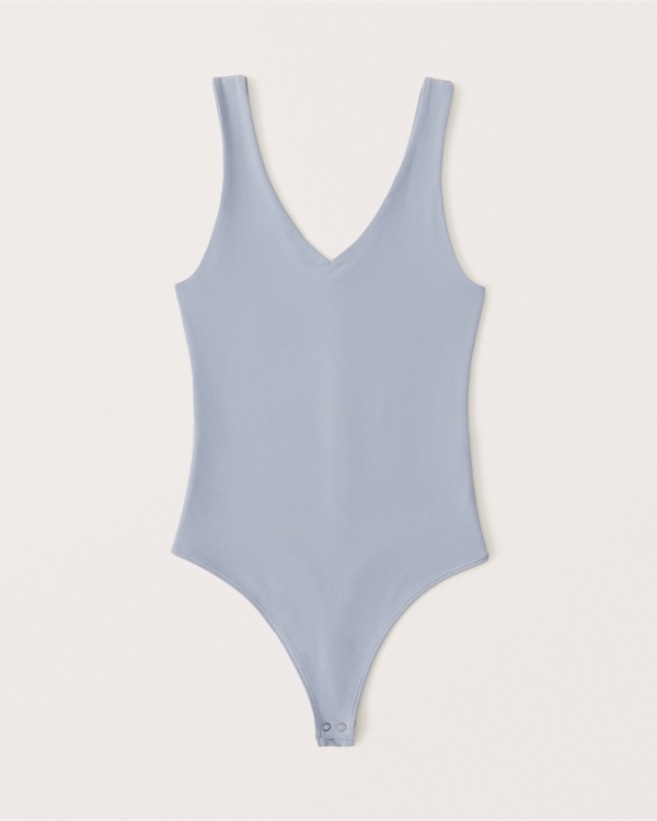 Double-Layered Seamless Fabric V-Neck Bodysuit | Abercrombie & Fitch (US)