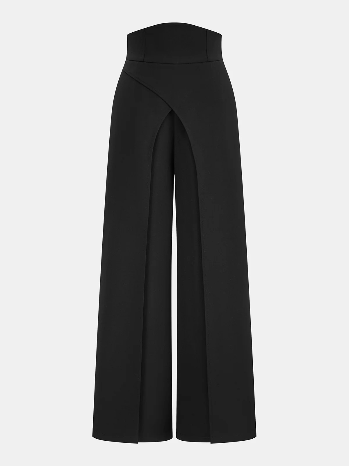 High-Waisted Asymmetrical Wide-Leg Pants | Commense