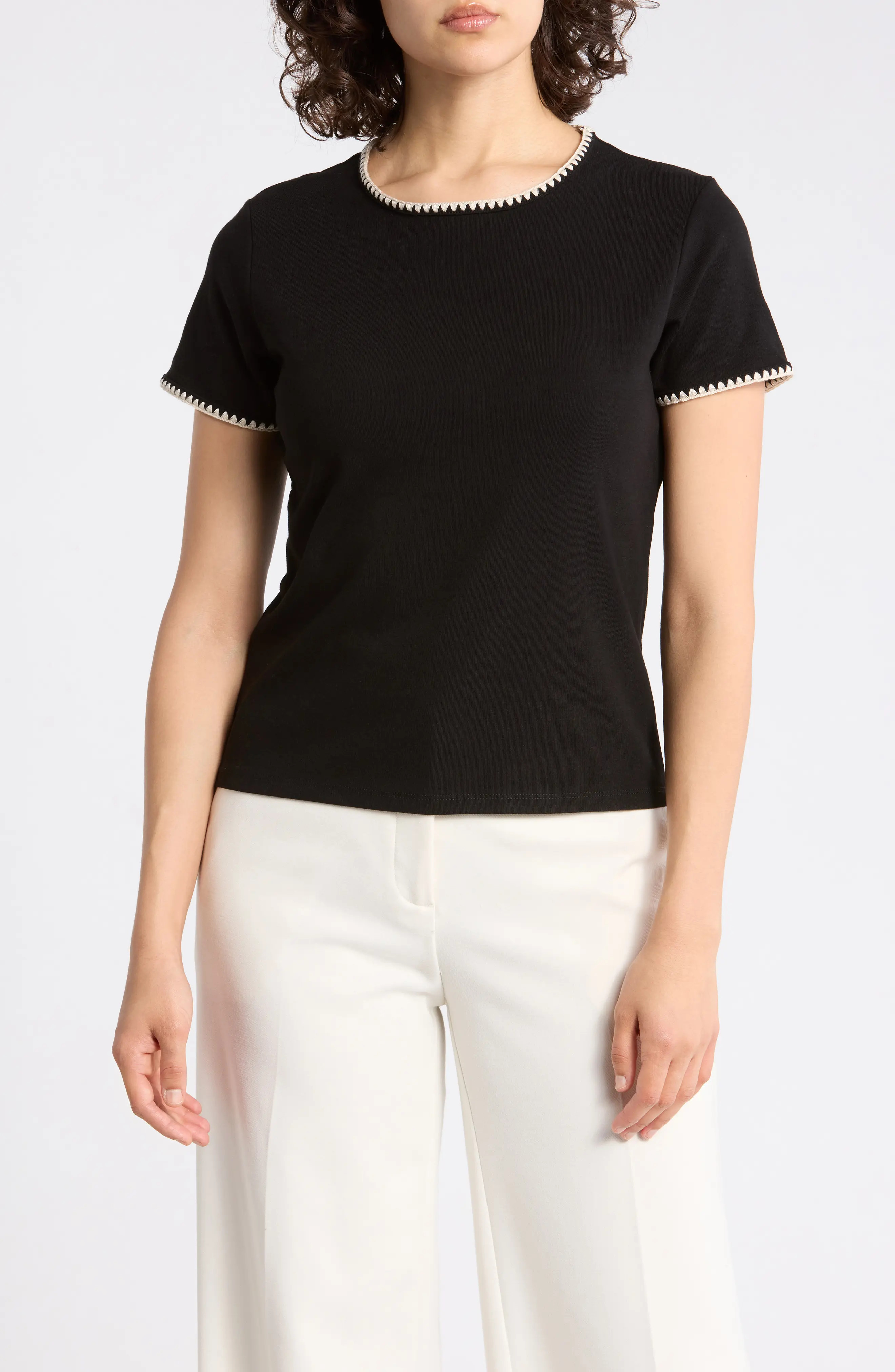Short Sleeve Shell Stitched T-Shirt (Women) | Nordstromrack | Nordstrom Rack