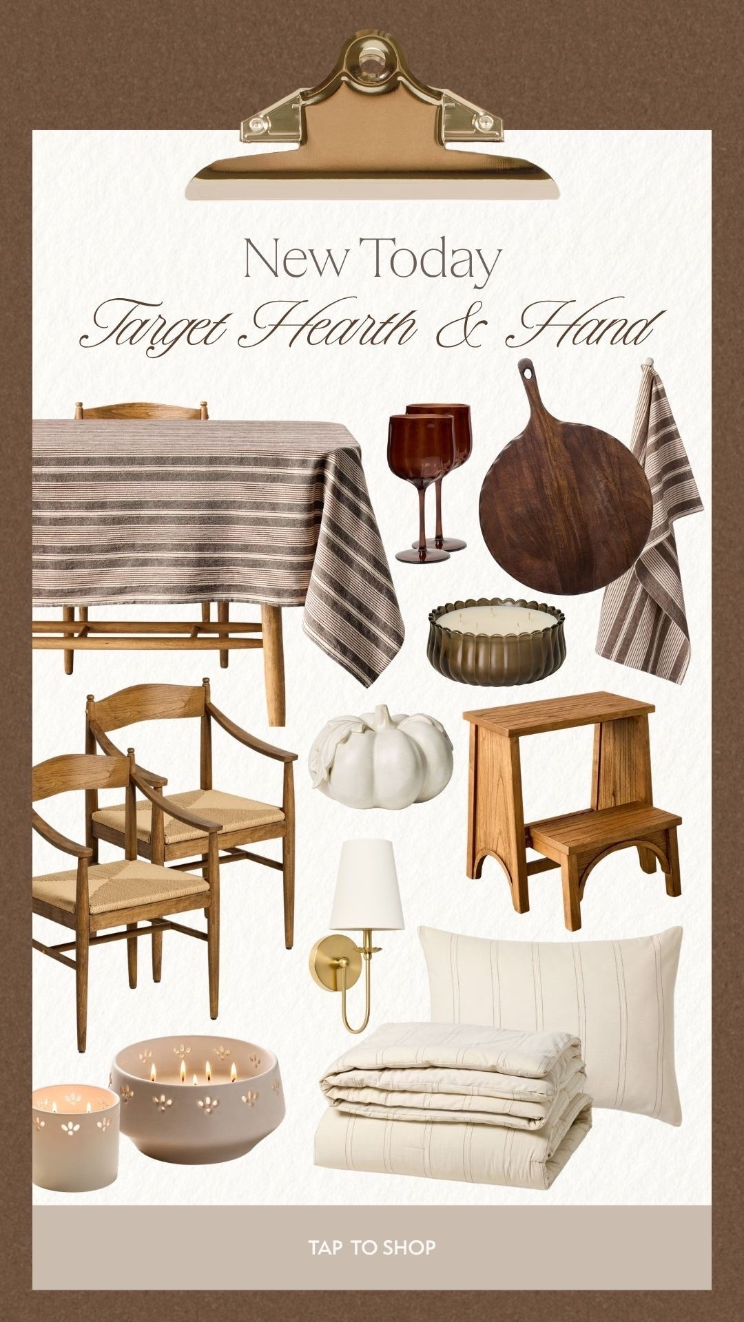 New target hearth and hand collection 🤎🍂
So many pretty everyday pieces, furniture, new candles and fall sneak peaks ✨

#target #targethearthandhand #fallhomedecor #fall #homedecor #candle #fallcandle #diningchairs #hearthandhand

#LTKSeasonal #LTKHome