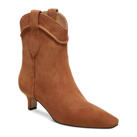 NWT SAM EDELMAN Womens Brown Pull-Tabs Western Taryn Leather Booties 6.5 M | Poshmark