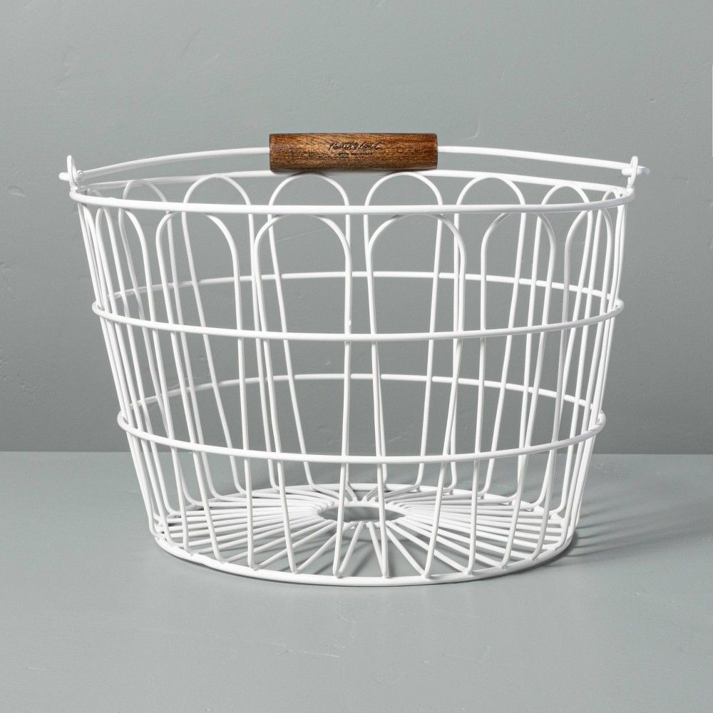 Large Wire Easter Basket with Handle White - Hearth & Hand with Magnolia | Target