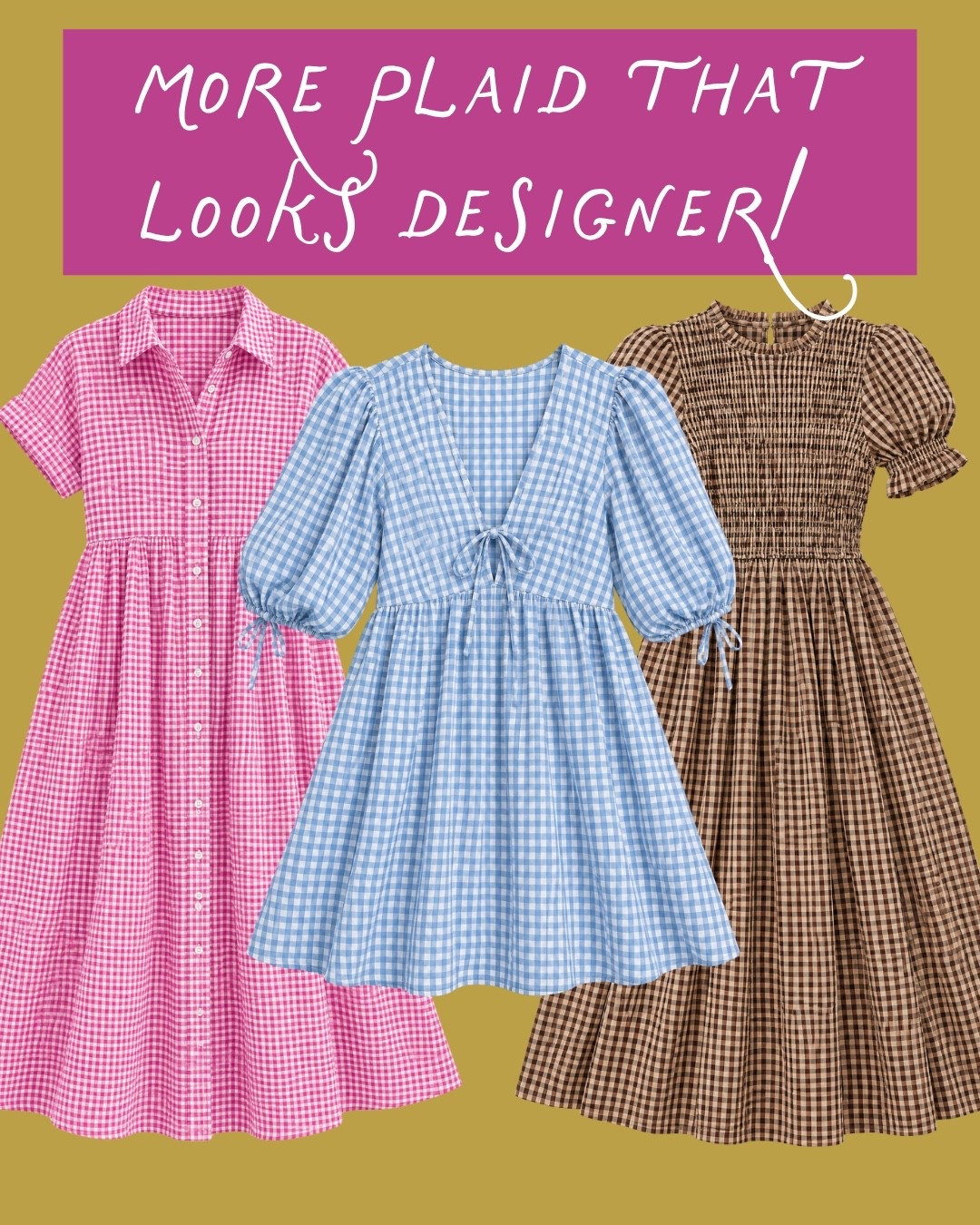 These plaid dresses have that expensive designer-inspired look without the splurge! 💗 I love the feminine details, puff sleeves, and pretty gingham patterns that make each one feel so classic and elevated. From casual weekends to brunch or family gatherings, these are such cute dresses to style with ballet flats, boots, or your favorite accessories!

#LTKOOTD #LTKSeasonal #LTKOver40 #LTKStyleTip