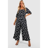 Womens Plus Polka Dot Jumpsuit - Black - 24 | boohoo (US & Canada)