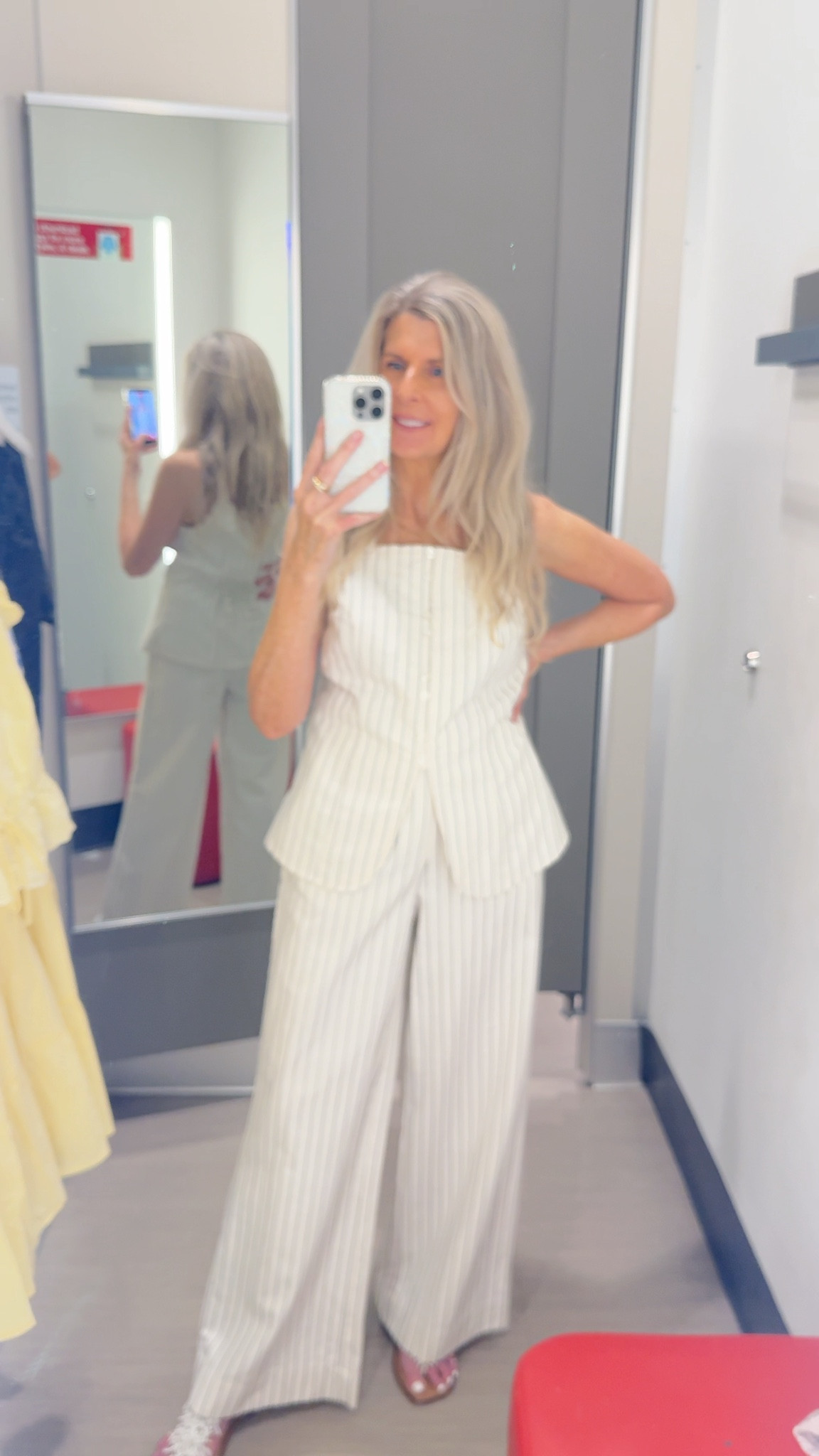 Target find - Linen pinstripe vest and linen wide leg pants - white with black stripe. Also available in solid black and solid white! Wear separately or Pair set with jacket for work or wear everyday, brunch, summer travel. Great Mother’s Day gift - Chic, comfortable & versatile!  #targetfind #pinstripes #vest #widelegpant

#LTKTravel #LTKMothersDay #LTKWorkwear
