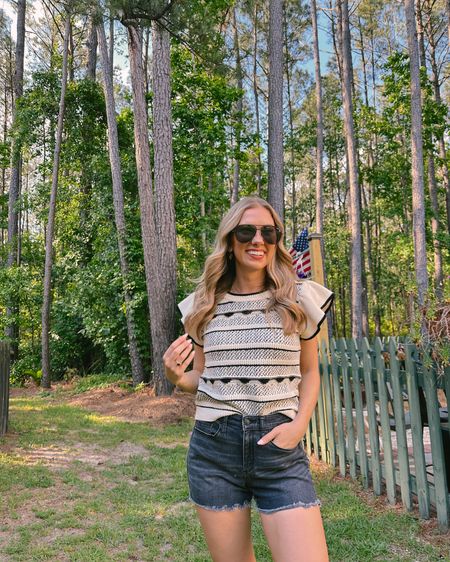 Love this top! It's back in stock and I'm wearing a size medium. Use code MOREEWITHMO15OFF to get 15% off!

Spring Outfit
Summer outfit
Vacation Outfit
Baltic Born
Moreewithmo

#LTKfindsunder50 #LTKstyletip #LTKfindsunder100