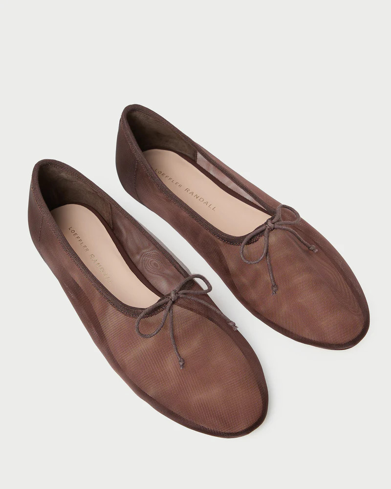 Landon Chocolate Mesh Ballet Flat | Loeffler Randall