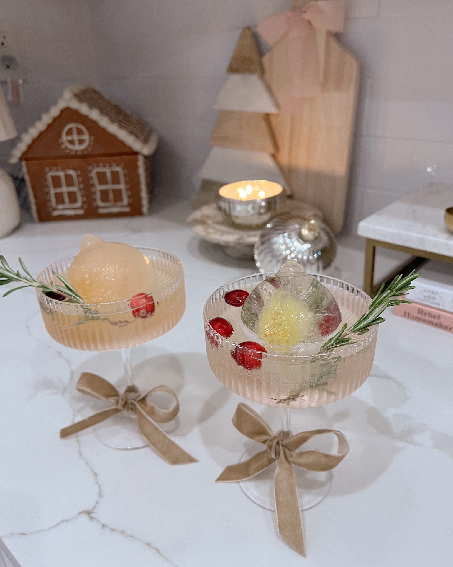 Ornament ice cubes for all the festive drinks this holiday season! These are so cute! 🧊✨

Edible glitter, ice mold, Christmas party, ribbon for bows, glass coup glasses, champagne glasses, ornament candle, gingerbread house, kitchen decor, Christmas tree board, Target home, Amazon finds, holiday finds, fancythingsblog 

#LTKHoliday #LTKfindsunder50 #LTKSeasonal