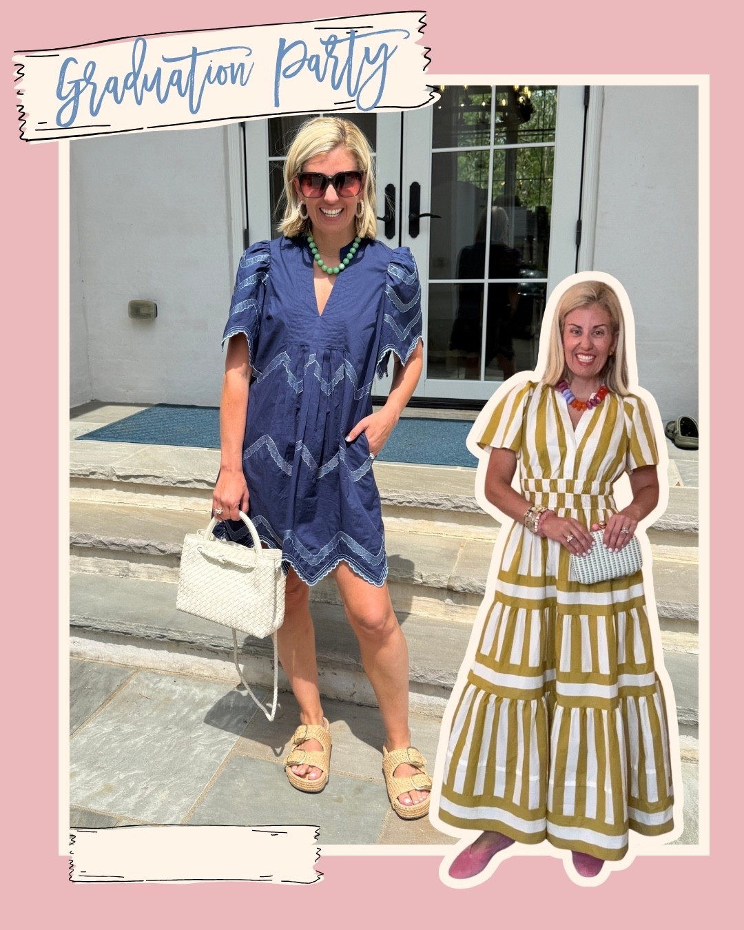 Graduation Party Ready!
Dresses - xs
Pink flats - 7.5
Sandals - 8.5 (I size 1/2 up)
*Use code Catherine20 at A+B

#LTKSeasonal #LTKootd #LTKmomlife