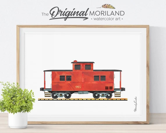 Caboose Print Caboose Wall Art Railroad Car Room Decor - Etsy | Etsy (US)