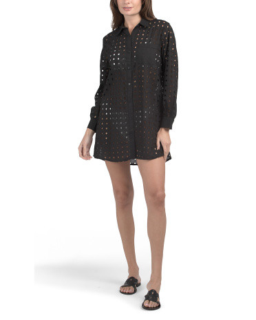 Cotton Eyelet Cover-up Shirt | Clothing | Marshalls | Marshalls