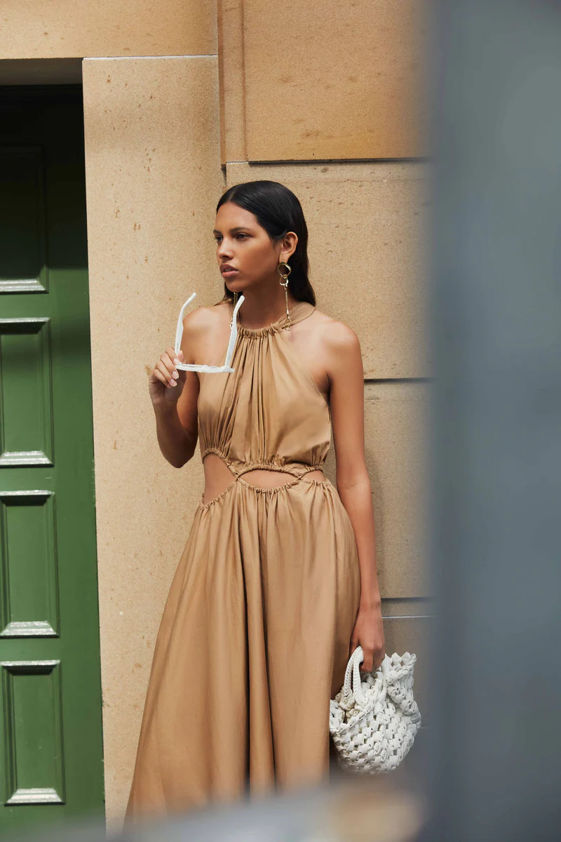 Henriette Tie Strap Midi Dress | aje. (US, UK, Europe, ROW)