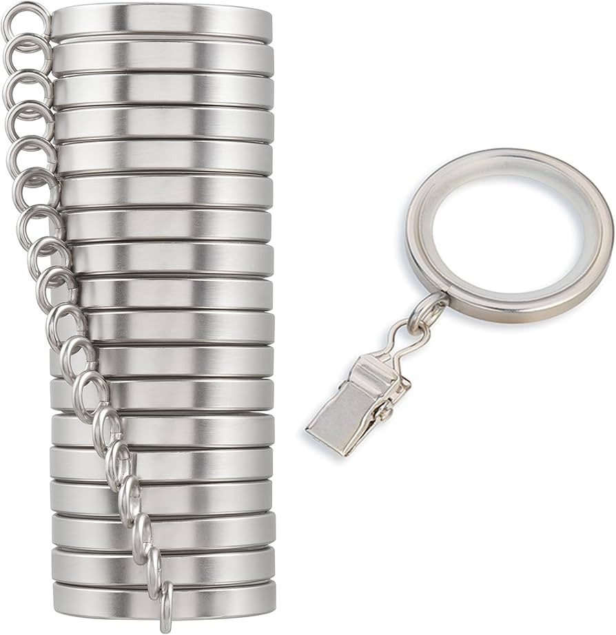 MODE Cambria Designer Series - Premium Easy Glide 18 Count Small Curtain Rings - Metal with Nylon... | Amazon (US)