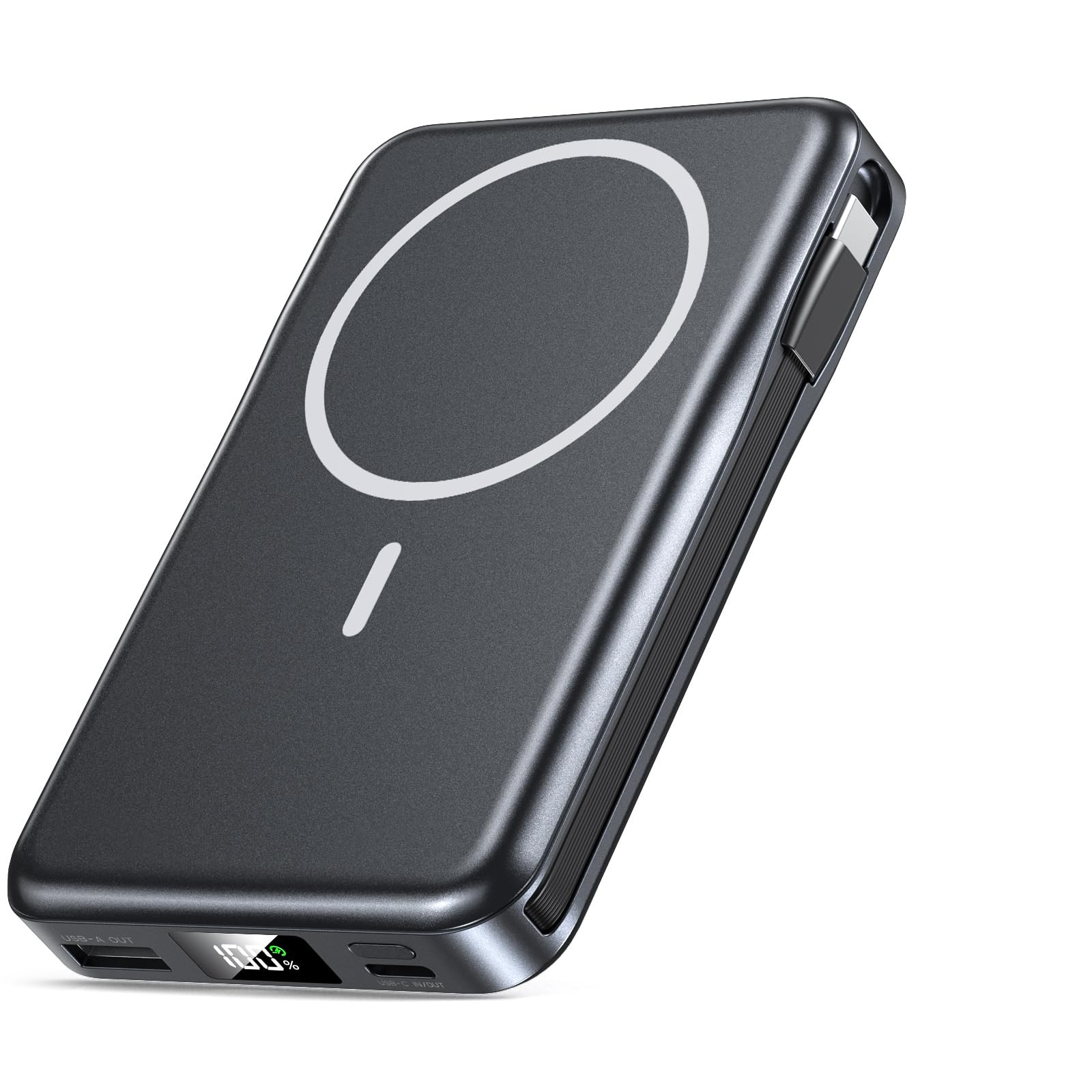 Magnetic Portable Charger, 10000mAh Power Bank, 5 in 1 Portable Charger with Built in Cable, 20W ... | Amazon (US)