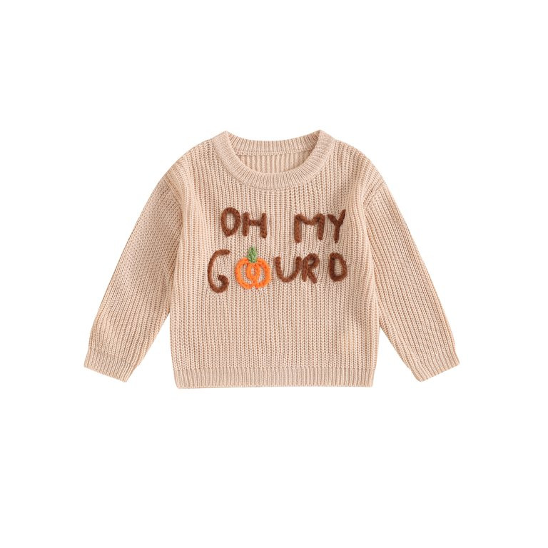 ZIYIXIN Toddler Baby Boy Girl Halloween Outfit Pumpkin/Ghost Knit Sweater Oversized Crewneck Knit... | Walmart (US)